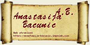 Anastasija Bačunić vizit kartica